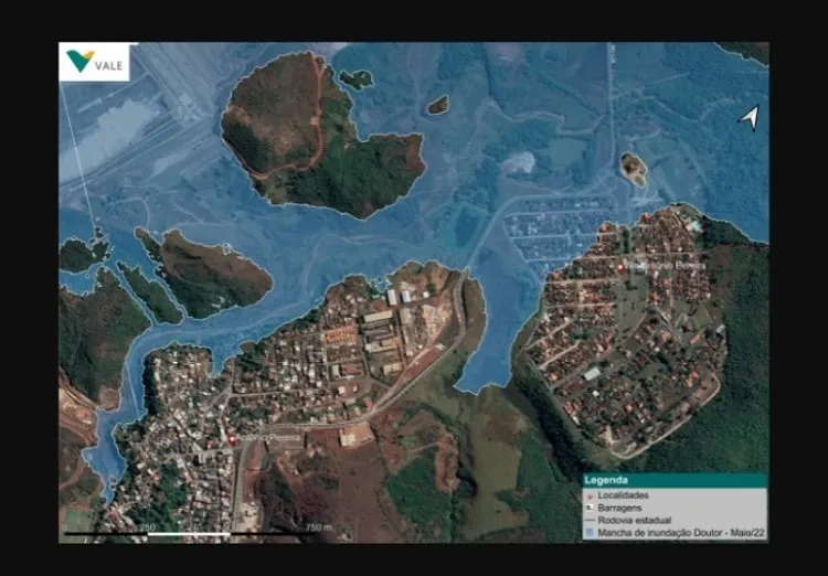 Moradores de Antônio Pereira questionam mancha da barragem apresentada pela Vale