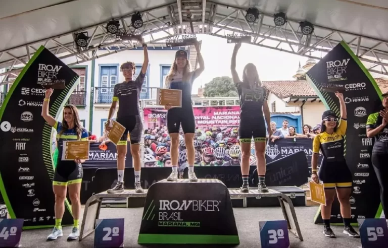 Pódio da elite feminina do Iron Biker 2022