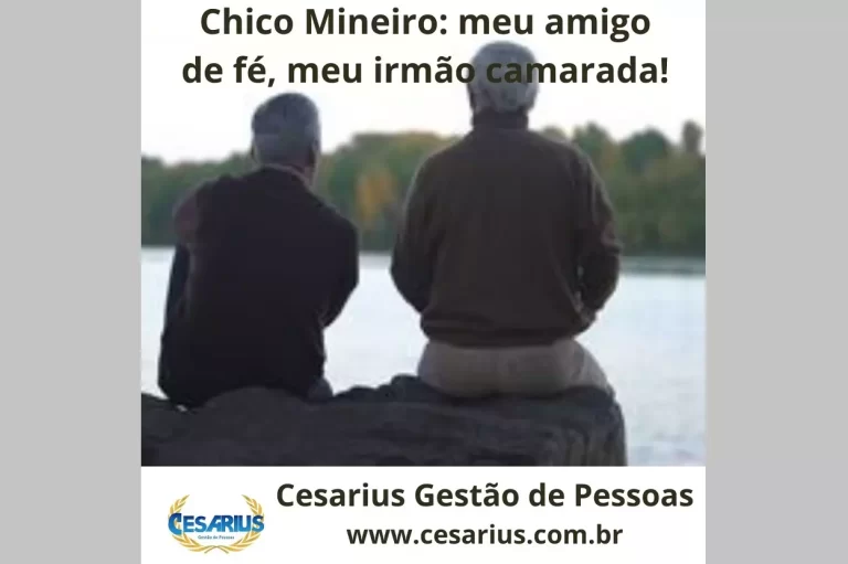 Duas pessoas, de costas, contemplando as águas de um rio, ilustrando a coluna de Júlio Vasconcelos, intitulada "Chico mineiro: Meu amigo de fé, meu irmão camarada!"