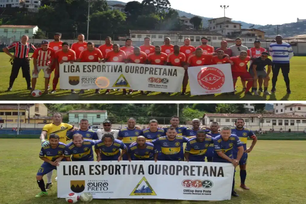 Guarani (no alto) e Real Master vão se enfrentar na final da Copa LEO de Veteranos - Foto: Milena Reis Silva/ Agência Primaz