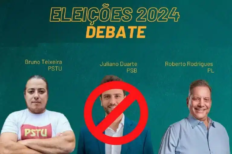 Reprodução do material de divulgação do debate