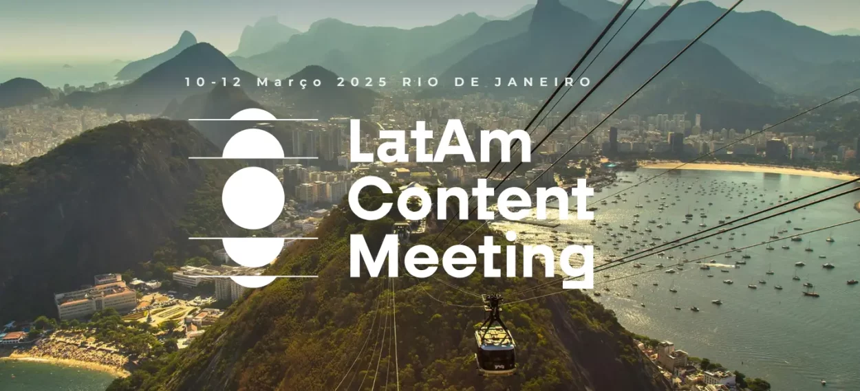 A imagem é parte do corpo da matéria "Indígenas de Ouro Preto tem destaque no LatAm Content Meeting" e mostra a logo do LatAm Content Meeting.